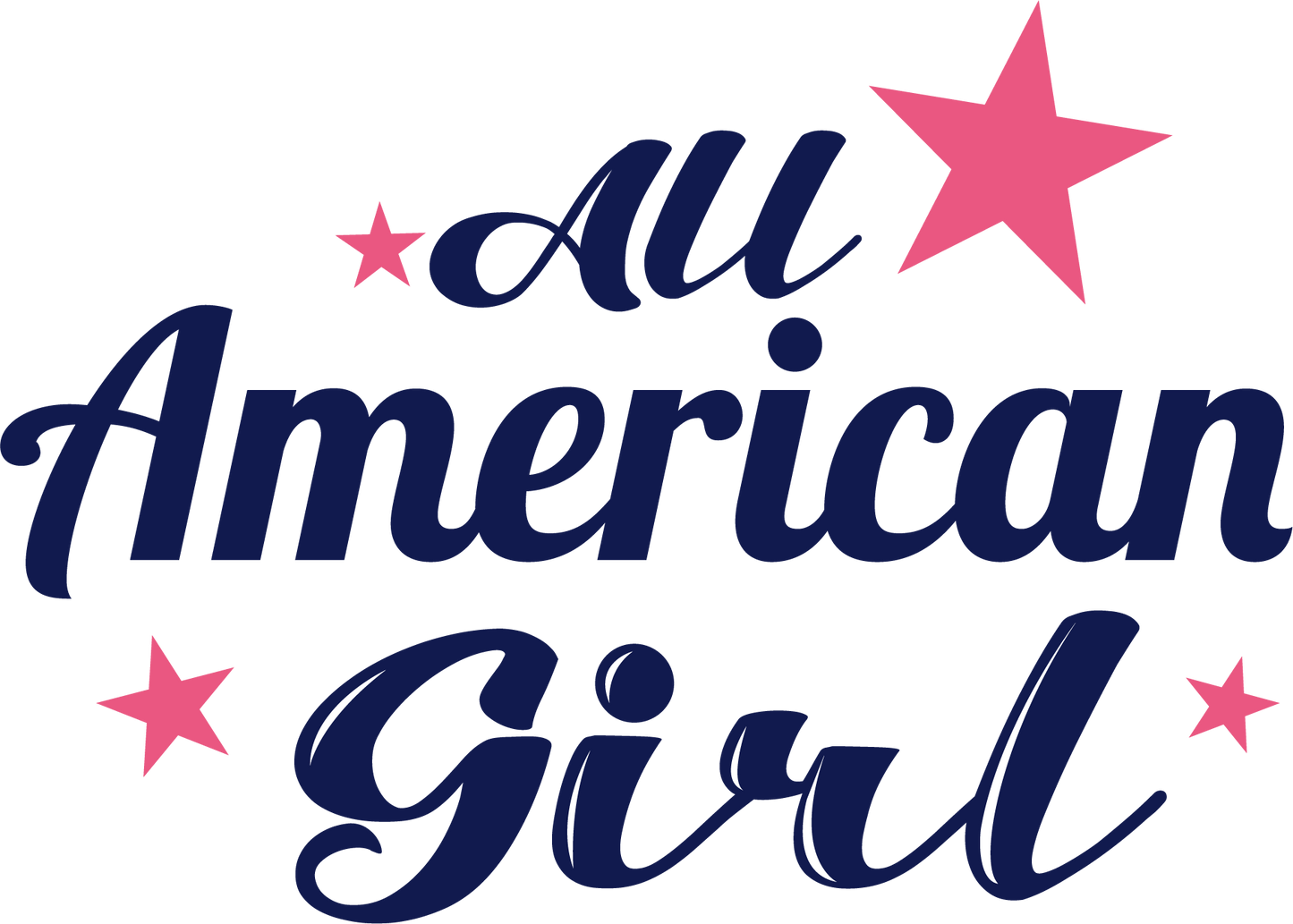 All American Girl Retro Design Transfer