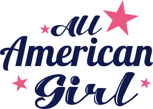 All American Girl Retro Design Transfer