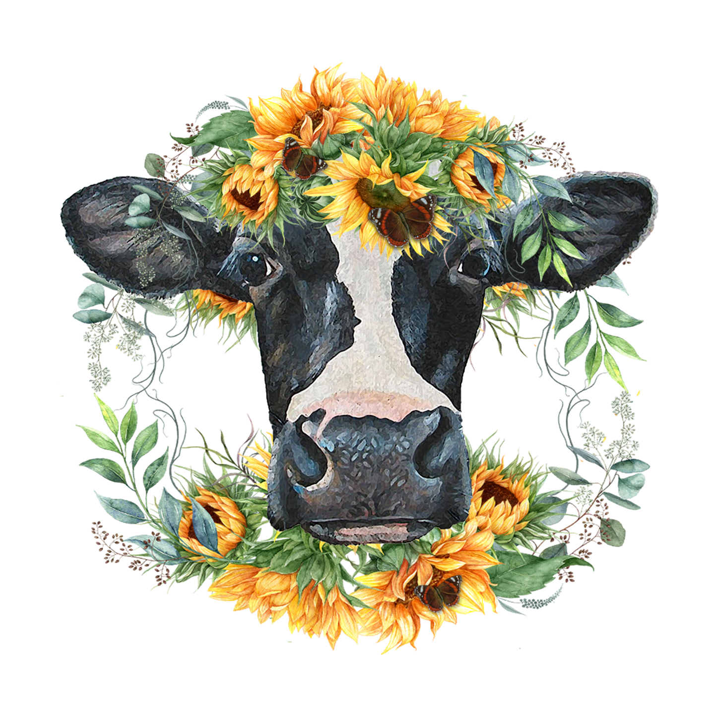 Sunflower Cow Design Transfer