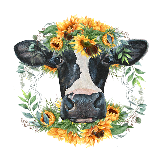 Sunflower Cow Design Transfer