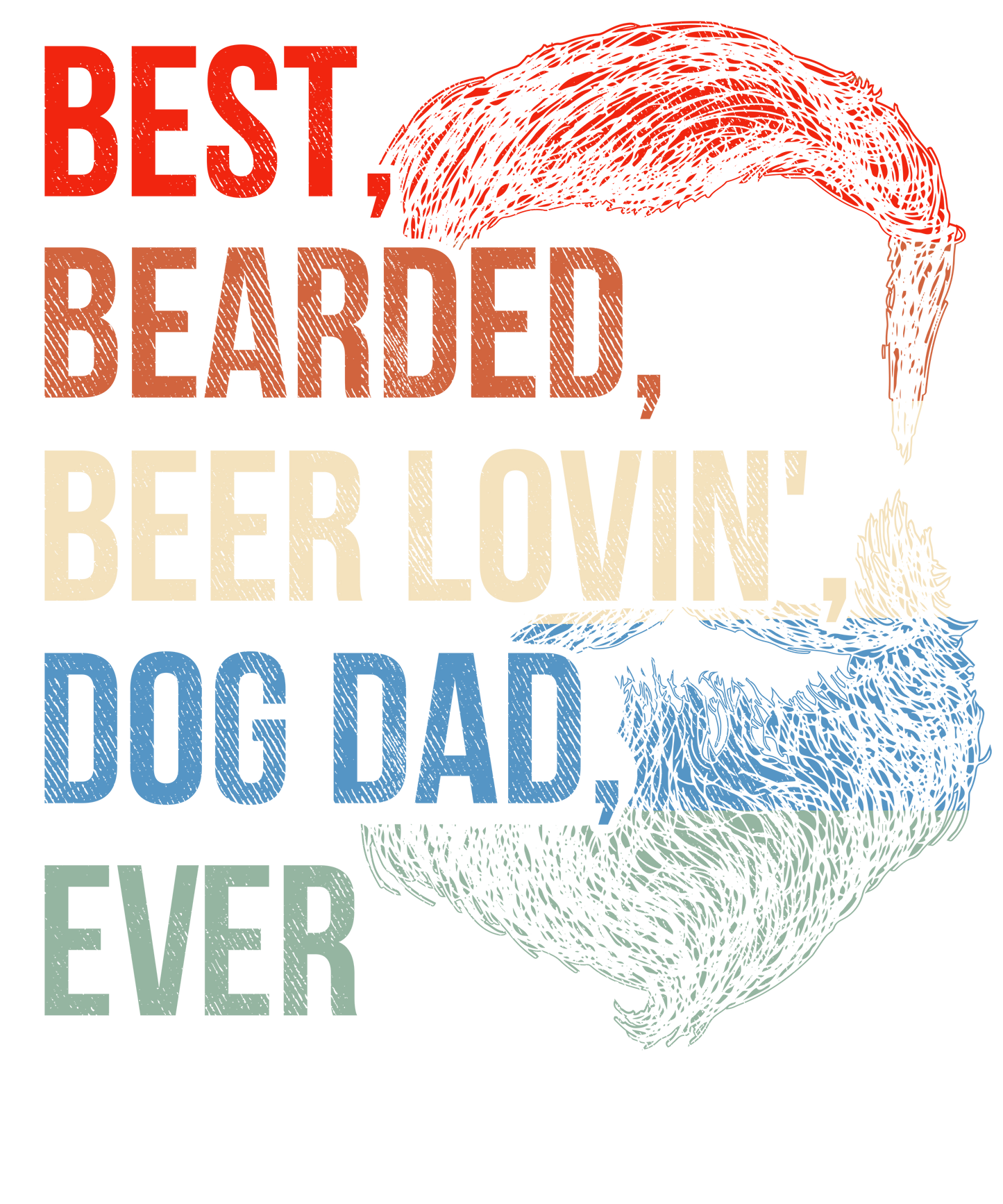 Best Bearded Dog Dad Design Transfer