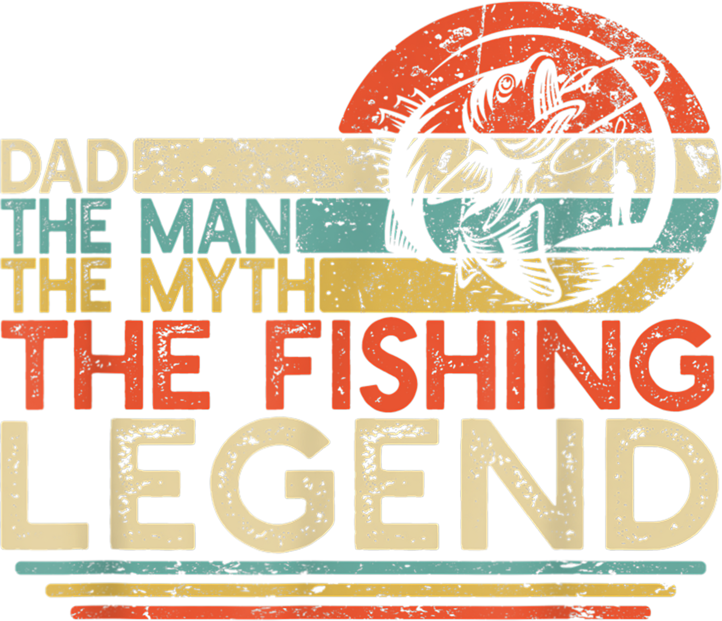 Dad Man Myth Fishing Legend Design Transfer
