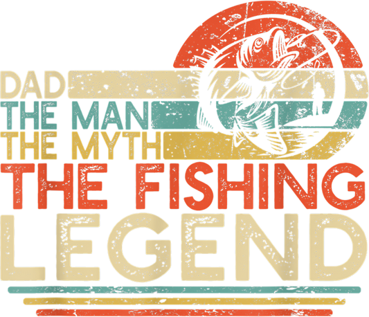 Dad Man Myth Fishing Legend Design Transfer