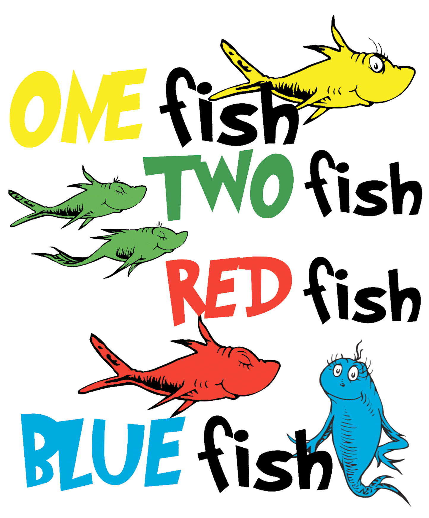 Dr. Suess One Fish, Two Fish Design Transfer