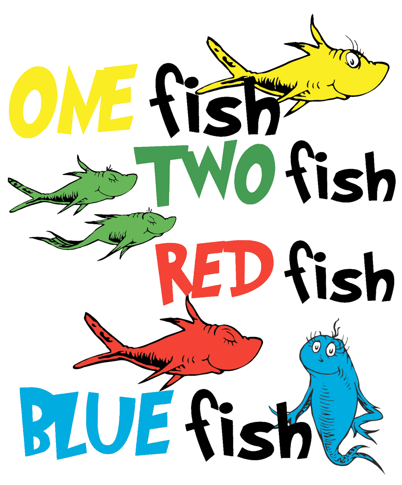 Dr. Suess One Fish, Two Fish Design Transfer – Southern Dream GA