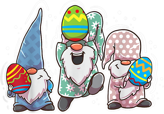Easter Gnomes with Eggs Design Transfer