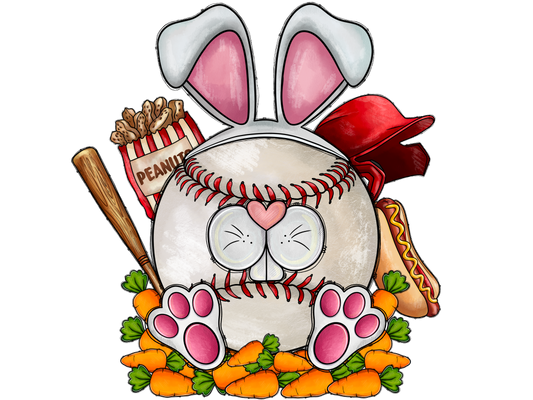 Easter Bunny Baseball Design Transfer