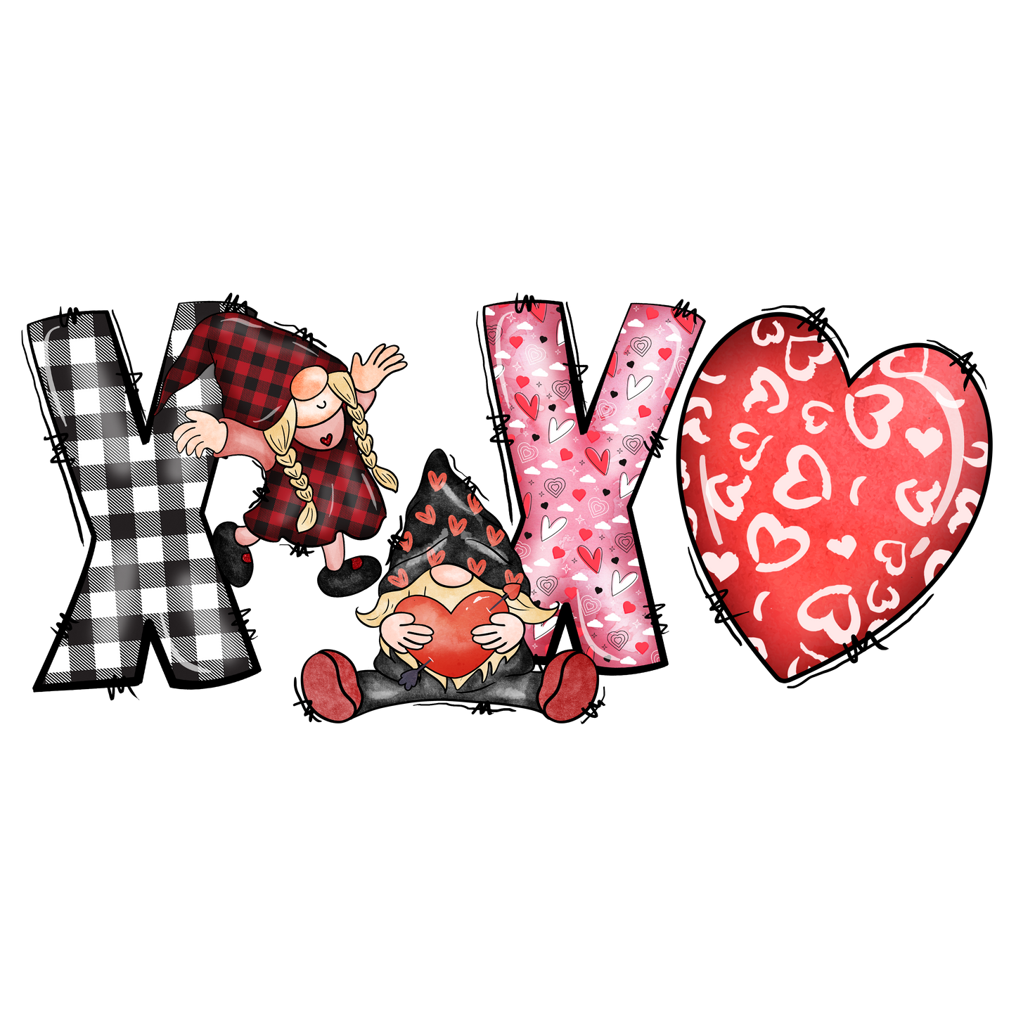 XOXO Gnome Valentine Design Transfer