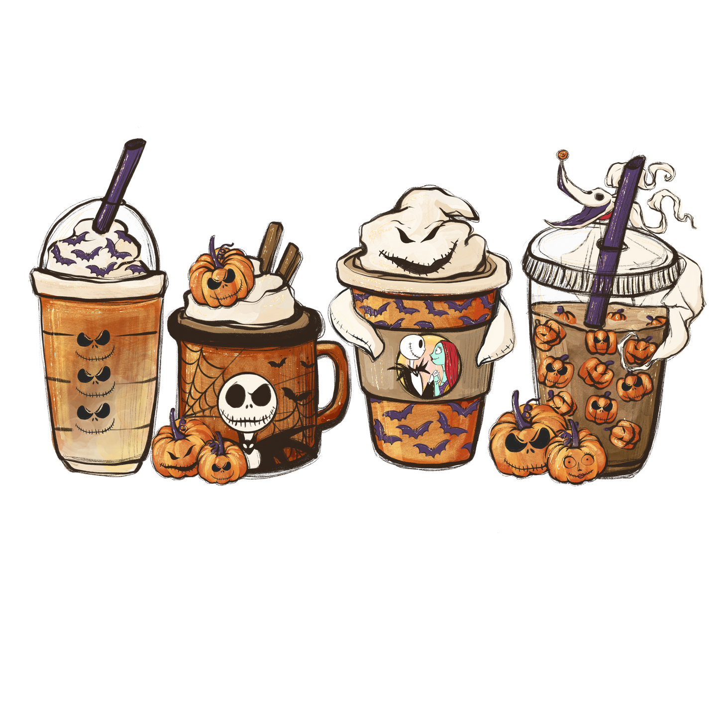 Halloween Coffee Design Transfer