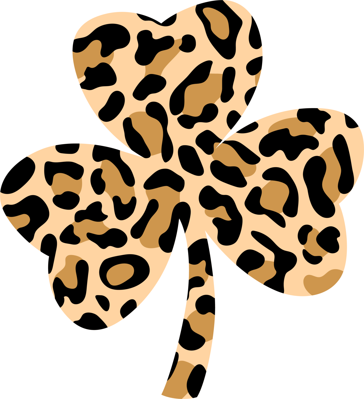 Brown Cheetah Shamrock Design Transfer