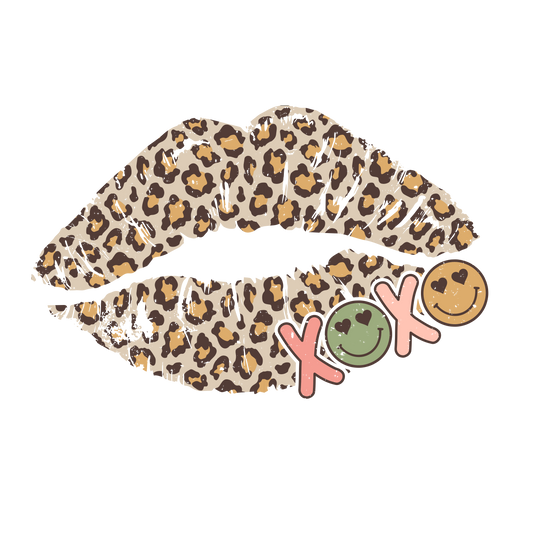 Cheetah Lip XOXO Valentine Design Transfer