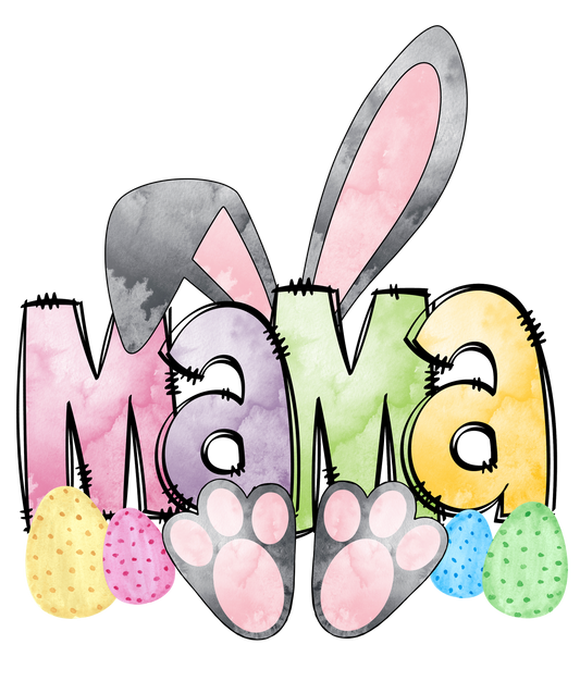 Mama Bunny Watercolor Design Transfer