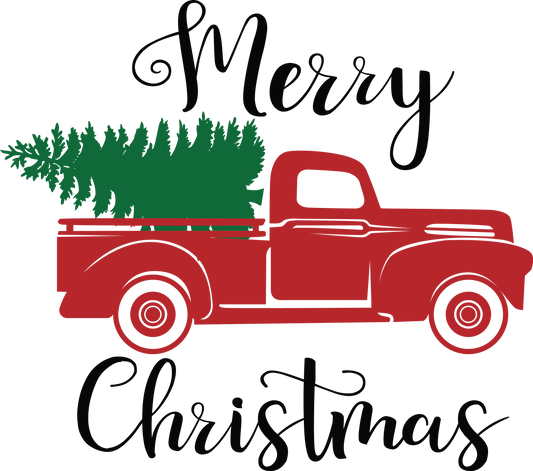 Merry Christmas Red TruckDesign Transfer