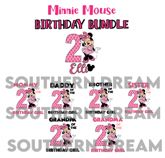 Minnie Mouse Birthday Bundle SCREEN PRINT TRANSFERS
