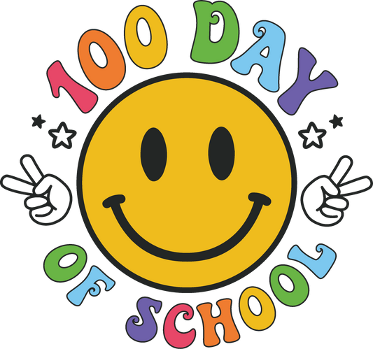 100 Days of School Peace Sign  Design Transfer