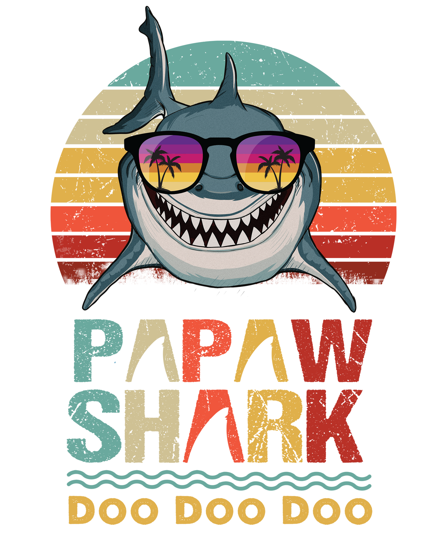 Papaw Shark Design Transfer