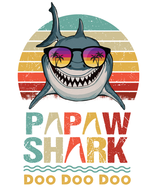 Papaw Shark Design Transfer