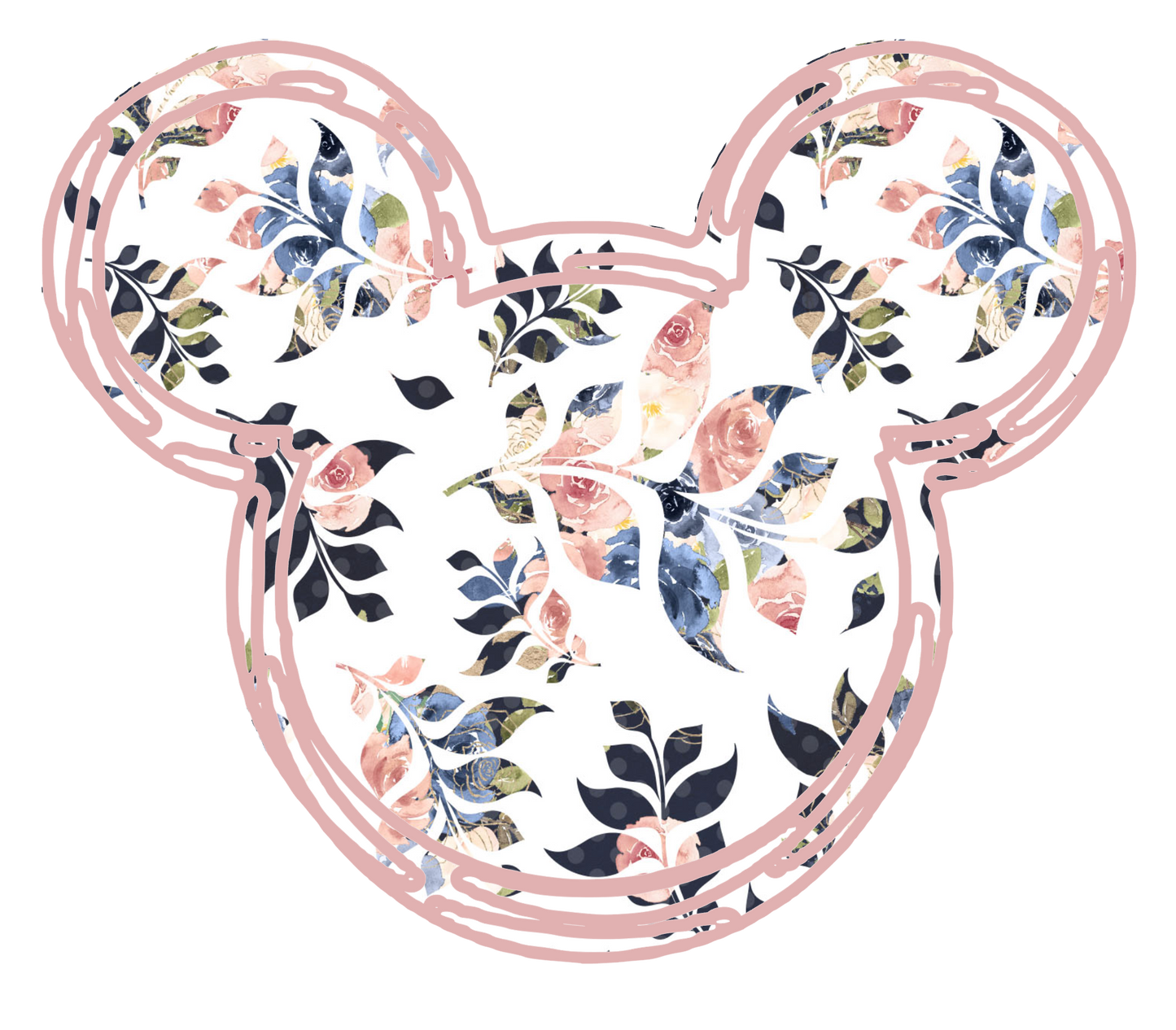 Rose Gold Floral Mickey Design Transfer