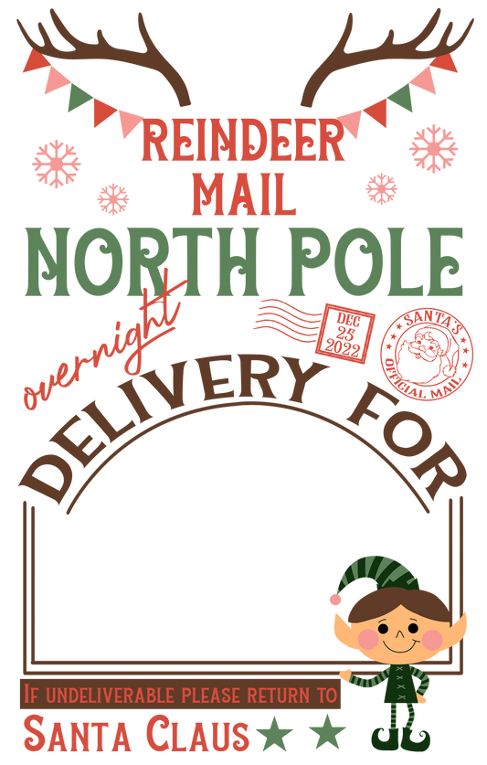 Reindeer Mail Santa Sack Design Transfer