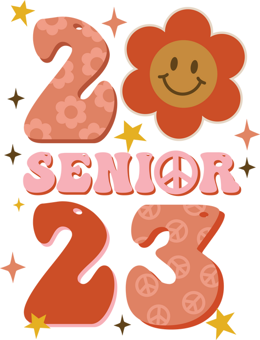 Senior 2023 Smiley Peace Design Transfer