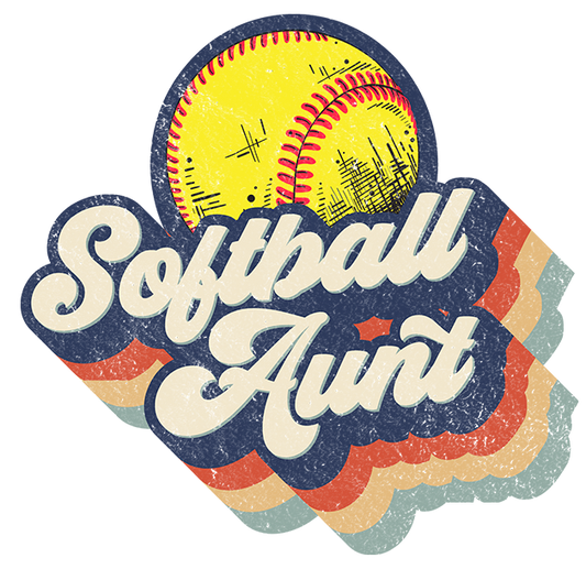 Retro Softball Aunt Design Transfer