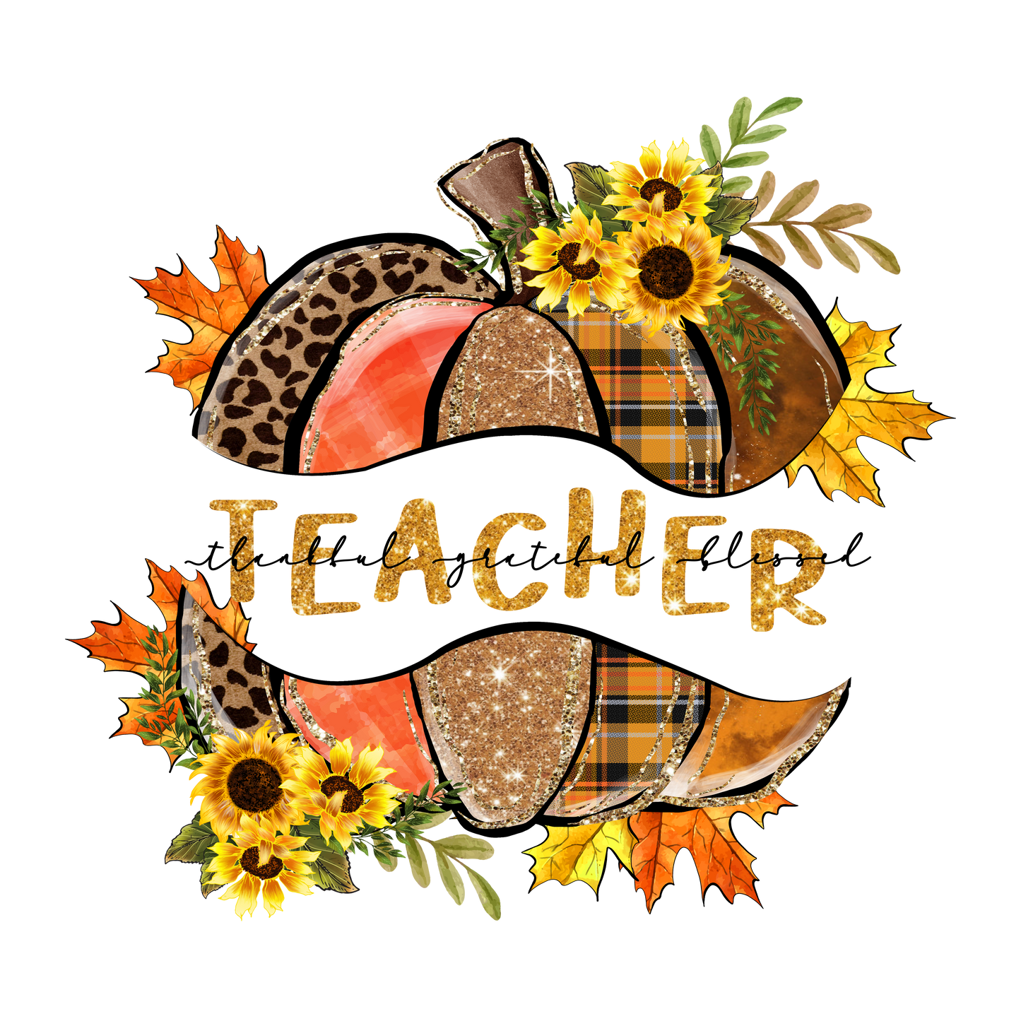Fall Teacher Pumpkin Design Transfer