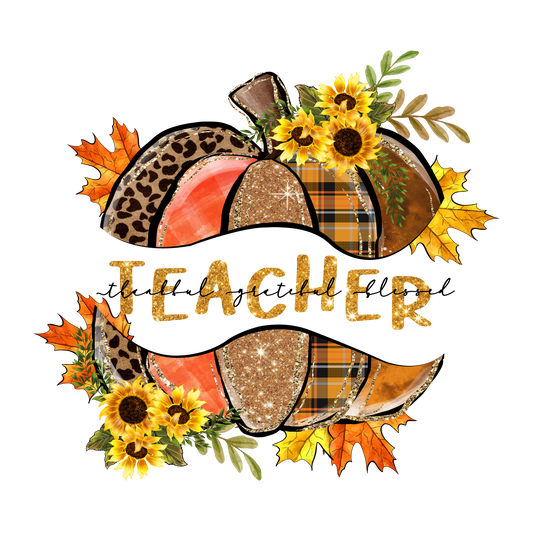 Fall Teacher Pumpkin Design Transfer