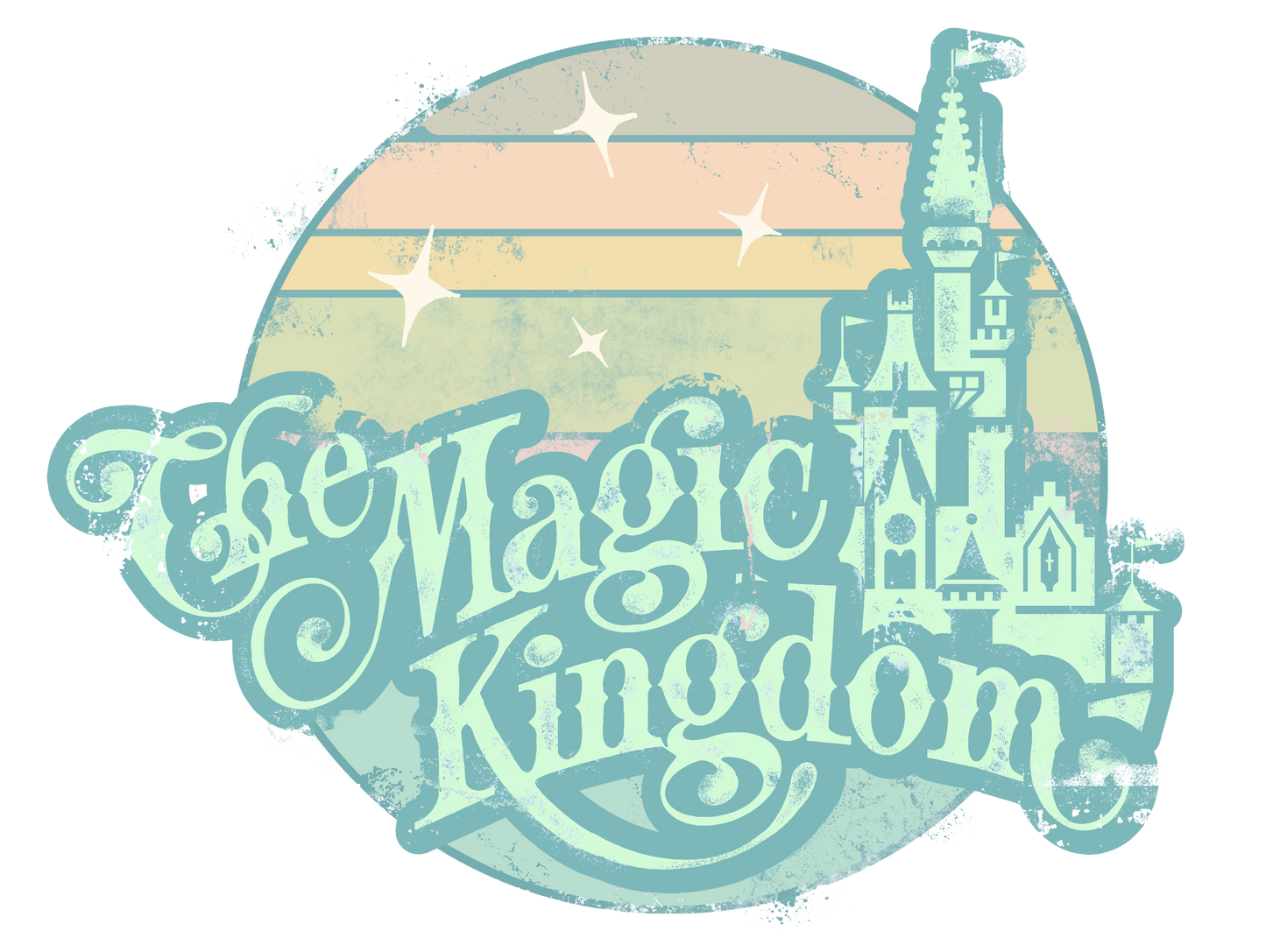 Magic Kingdom Retro Circle Design Transfer