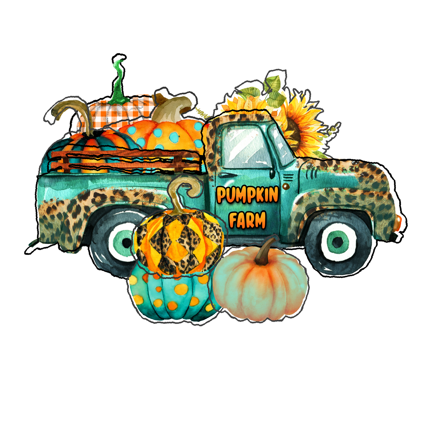 Pumpkin Cheetah Truck Design Transfer