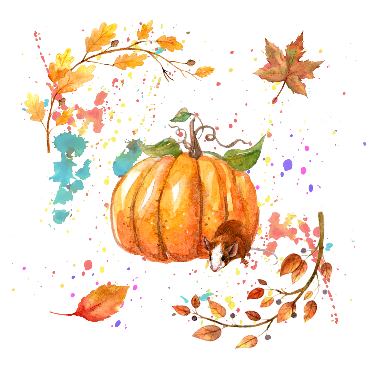 Leaves & Pumpkin Design Transfer