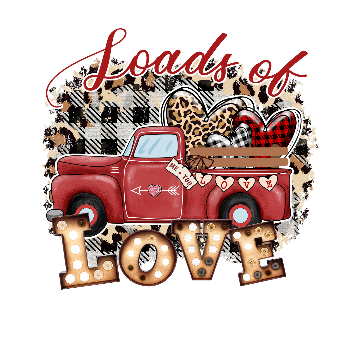 Loads of Love Truck Valentine Design Transfer