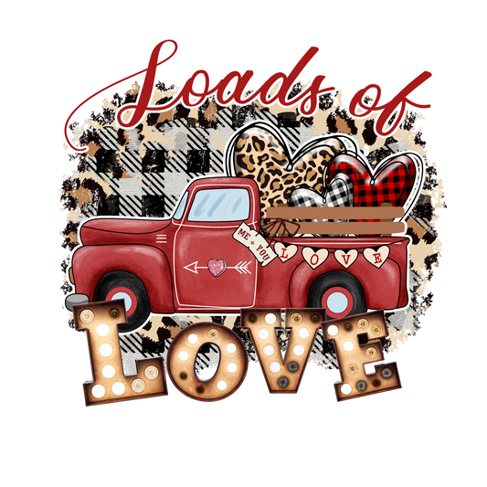 Loads of Love Truck Valentine Design Transfer