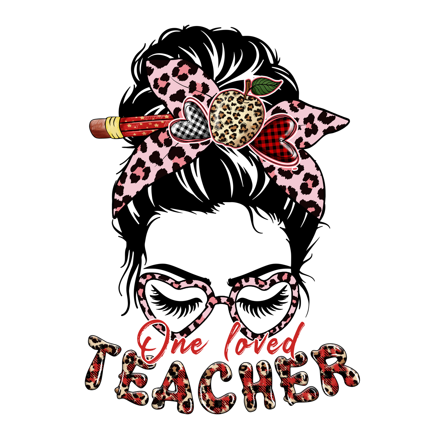 One Loved Teacher Valentine Design Transfer