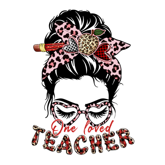 One Loved Teacher Valentine Design Transfer