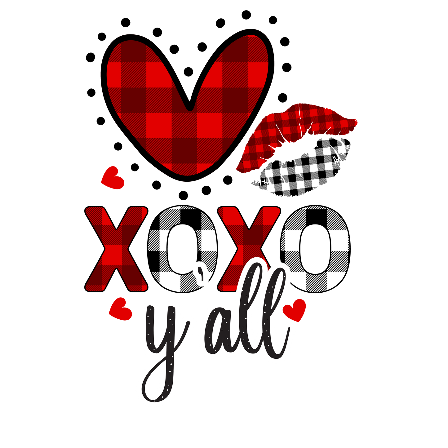 XOXO Y'All Valentine Design Transfer
