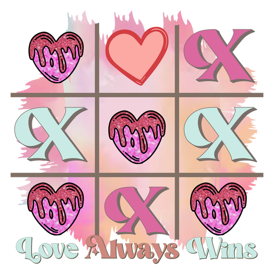 XOXO Love Always Wins Valentine Design Transfer