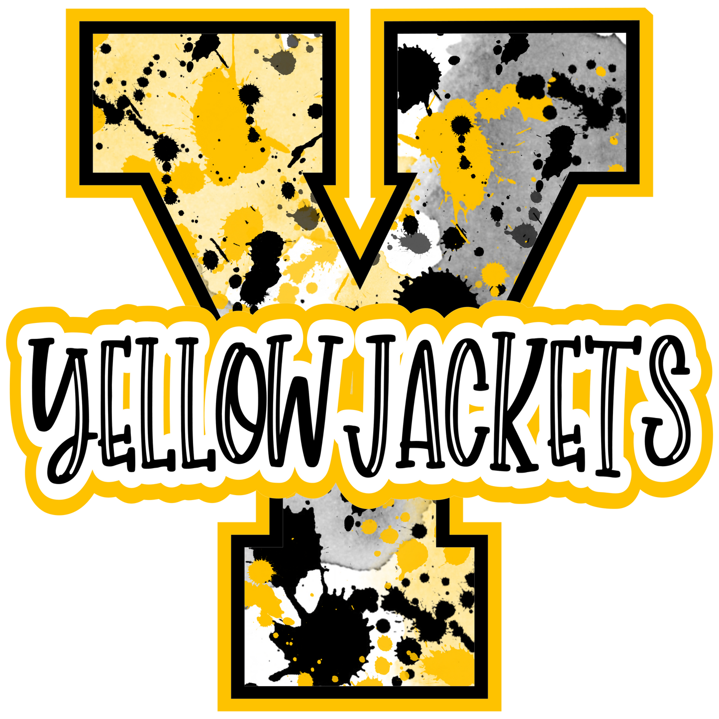 Yellow Jackets Splatter Design Transfer