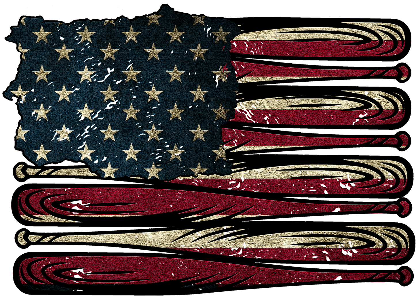 Baseball American Flag Design Transfer