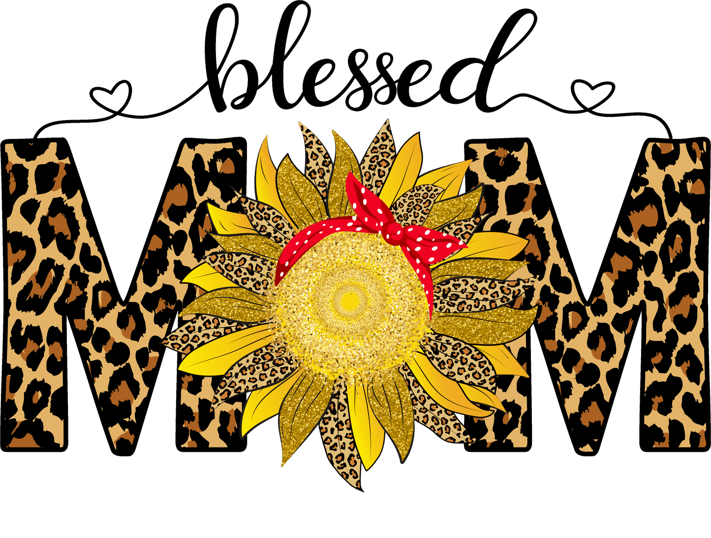 Blessed Mom Sunflower Bandana Design Transfer