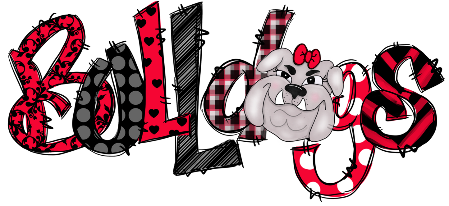 Bulldogs with bow Design Transfer