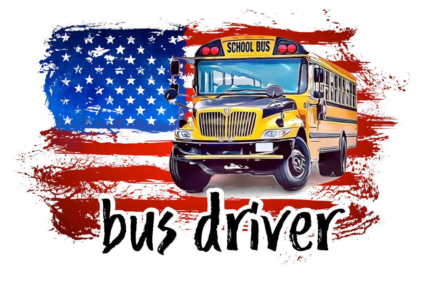 Bus Driver American Flag Design Transfer
