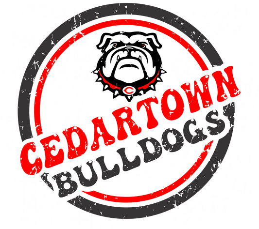 Cedartown Bulldogs  Distressed Circle Design Transfer