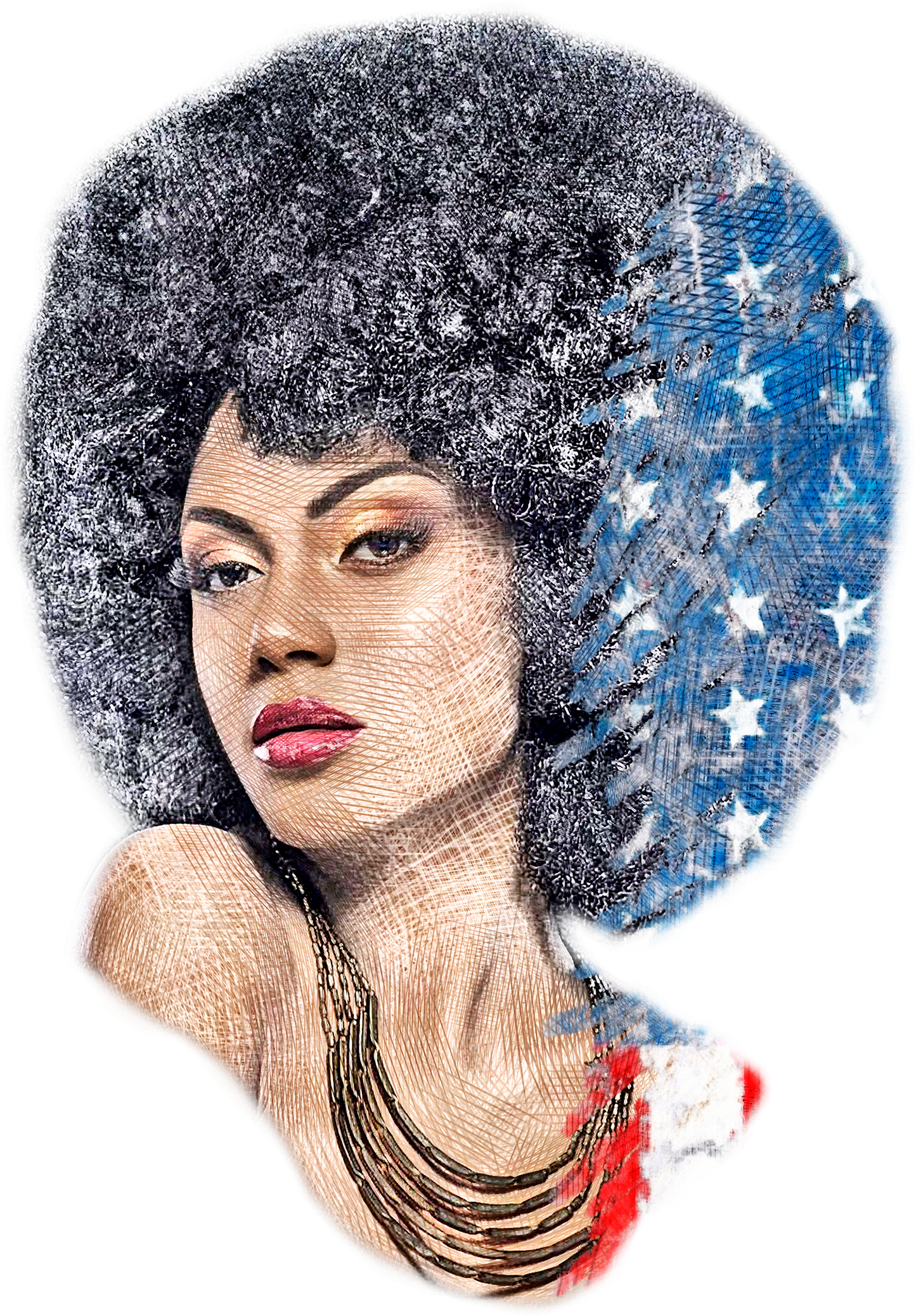 African American Woman Fourth of July Design Transfer
