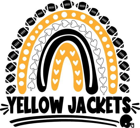 Yellow Jackets Football Rainbow Design Transfer