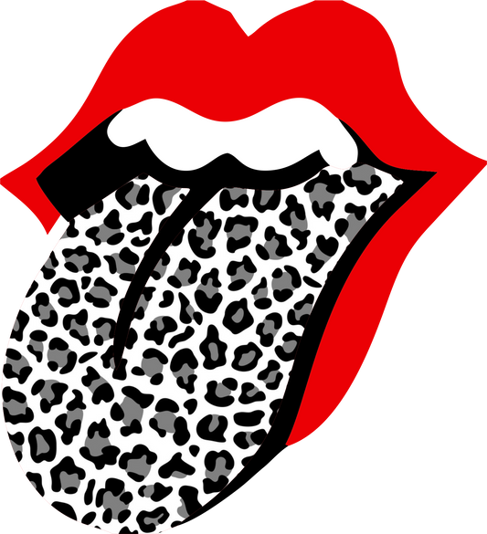 White Leopard TongueDesign Transfer
