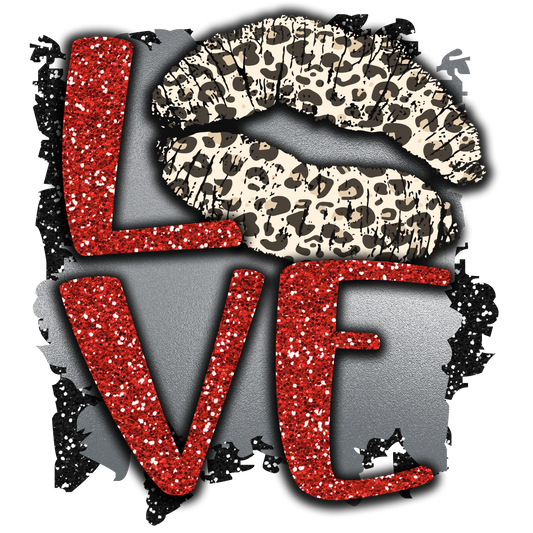 Love Cheetah Lips Design Transfer