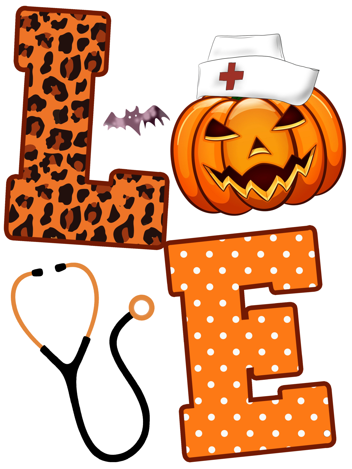 Love Nurse Halloween Design Transfer