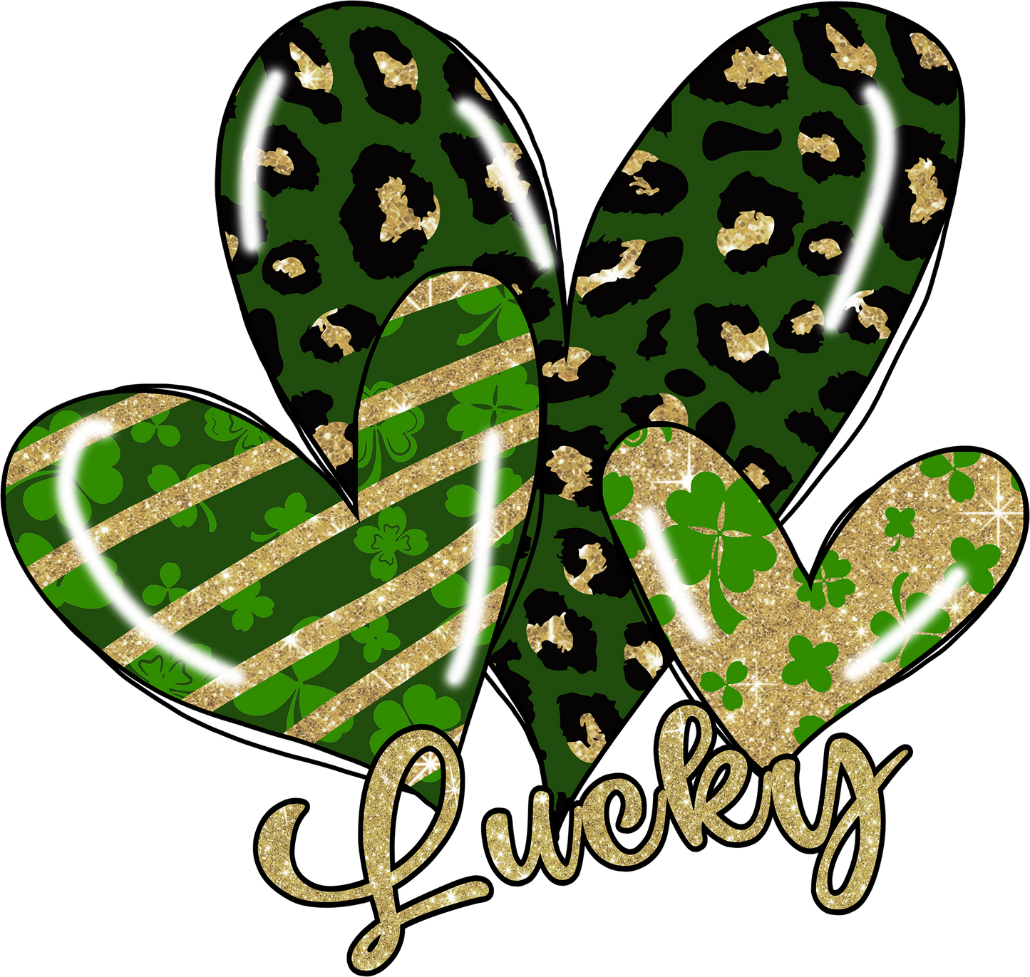 Lucky Hearts St. Patrick's Day Design Transfer