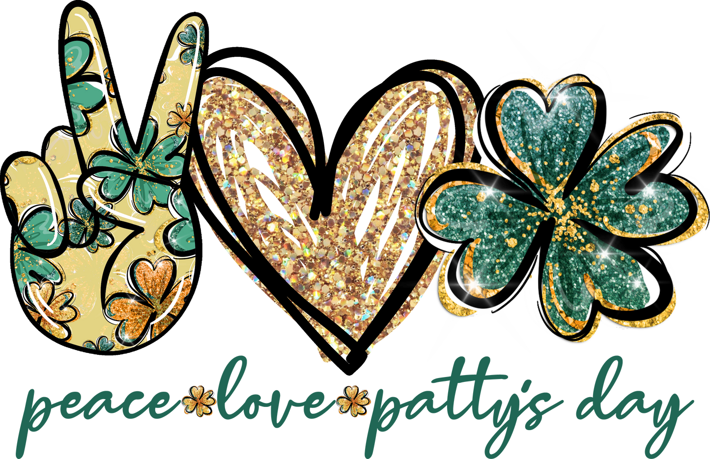 Peace, Love, St. Patty's DayDesign Transfer