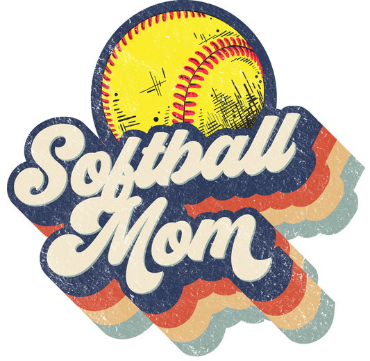 Vintage Softball Mom Design Transfer